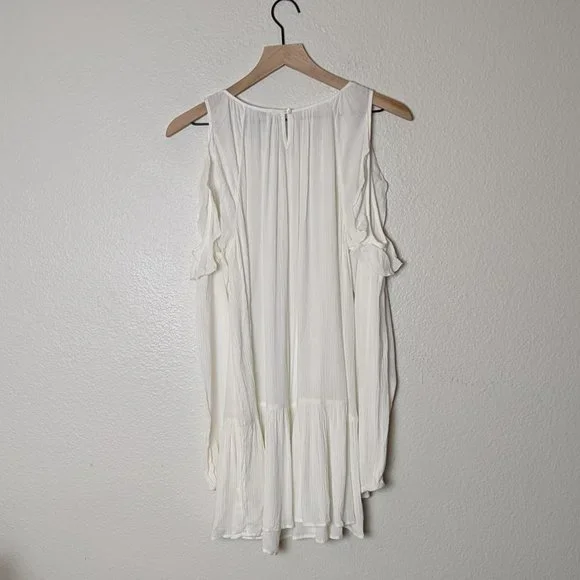 Sundance Whispered Breezes White Ruffled Top - Size Small - Picture 9 of 9